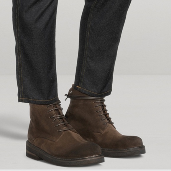 $1,245 Marsèll Men’s suede lace-up boots in Chestnut - Picture 7 of 16